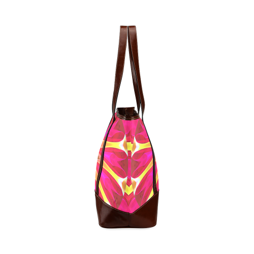 Cherry Daffodil Abstract Modern Pink Flowers Zen Tote Handbag (Model 1642)