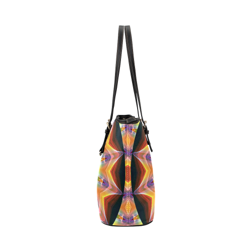 Santa Fe Summer Night, Abstract Warm Romance Leather Tote Bag/Small (Model 1651)