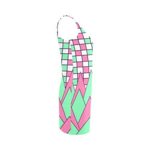 Geometry in pink and green Medea Vest Dress (Model D06)