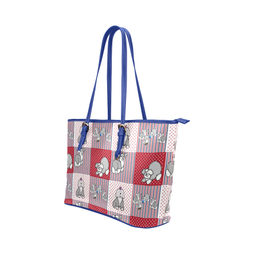 Red, White and Blue Leather Tote Bag/Small (Model 1651)