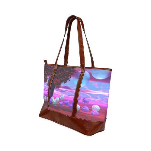 Bubble Garden, Abstract Rose  Azure Wisdom Tote Handbag (Model 1642)