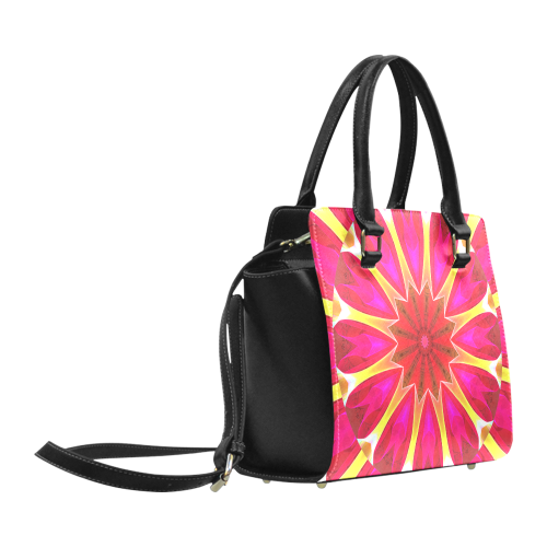 Cherry Daffodil Abstract Modern Pink Flowers Zen Classic Shoulder Handbag (Model 1653)