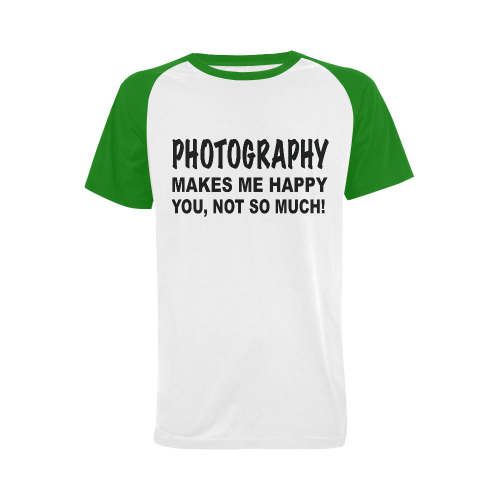 Photography makes me happy Men's Raglan T-shirt Big Size (USA Size) (Model T11)