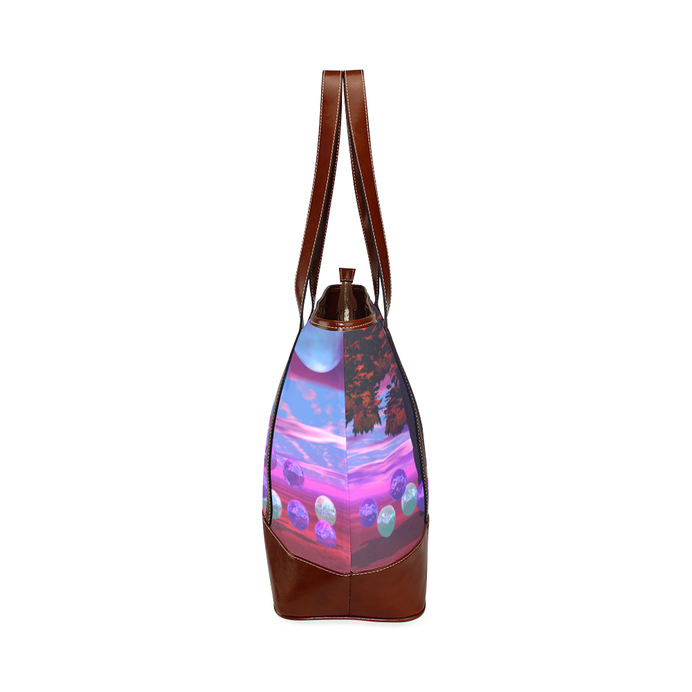 Bubble Garden, Abstract Rose  Azure Wisdom Tote Handbag (Model 1642)