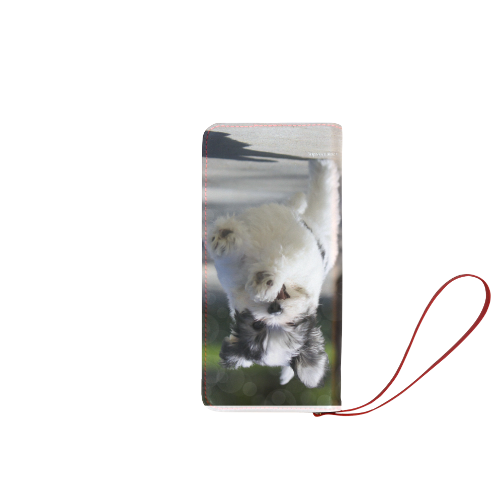 Havanese puppy coming at ya! Women's Clutch Wallet (Model 1637)