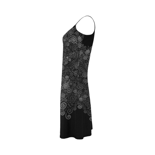 Black and White Rose Alcestis Slip Dress (Model D05)