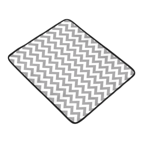 Grey and white zigzag chevron Beach Mat 78"x 60"