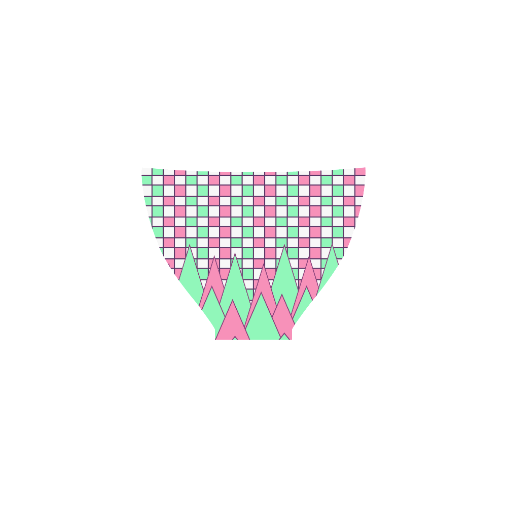 Geometry in green and pink Custom Bikini Swimsuit