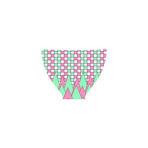 Geometry in green and pink Custom Bikini Swimsuit