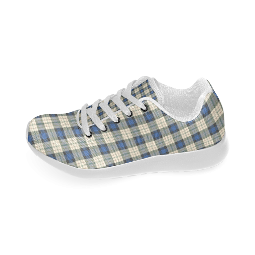 Classic Tartan Squares Fabric - blue beige Men’s Running Shoes (Model 020)