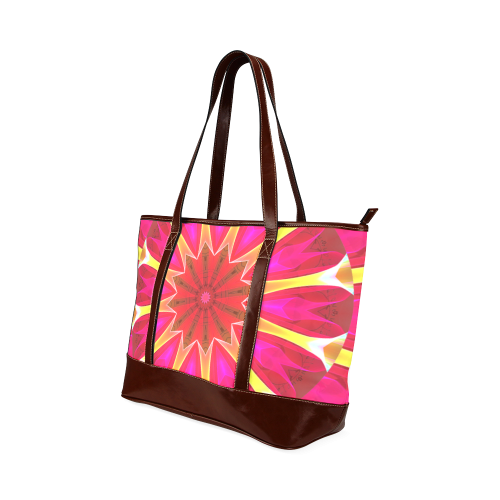 Cherry Daffodil Abstract Modern Pink Flowers Zen Tote Handbag (Model 1642)
