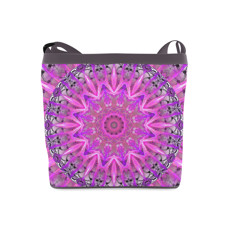 Lavender Lace Abstract Pink Light Love Lattice Crossbody Bags (Model 1613)