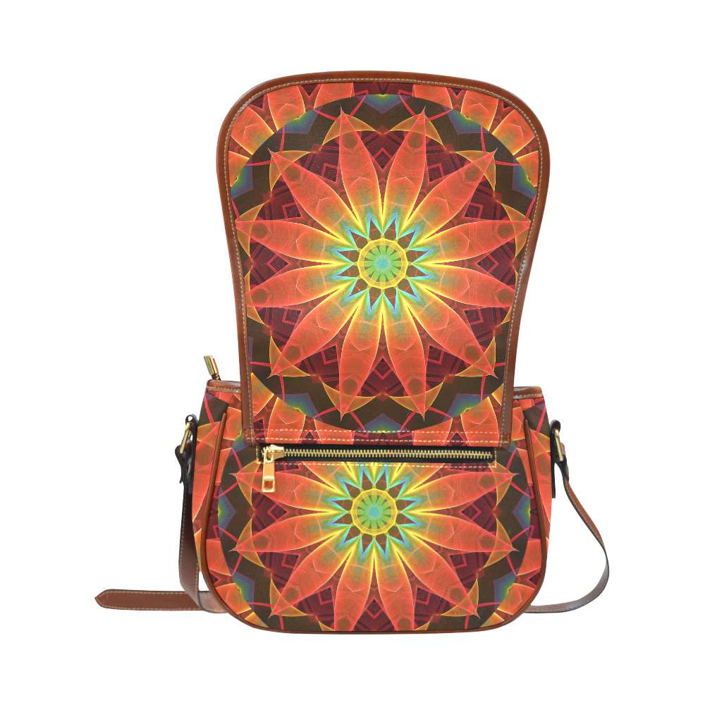 Radiance and Light, Orange Brown Awakening Saddle Bag/Small (Model 1649) Full Customization