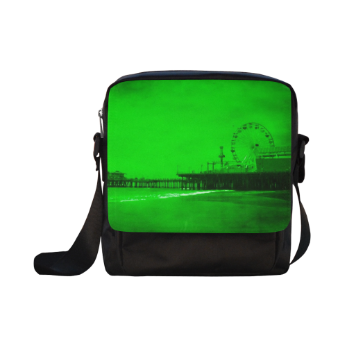 Ghostly Green Santa Monica Pier Crossbody Nylon Bags (Model 1633)