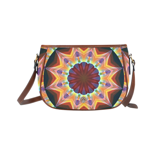 Santa Fe Summer Night, Abstract Warm Romance Saddle Bag/Large (Model 1649)