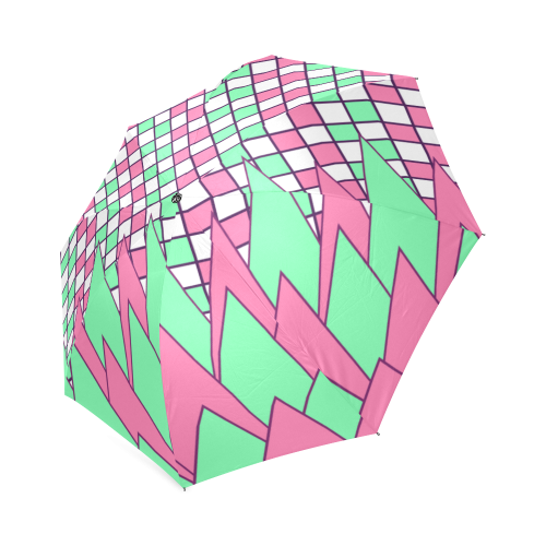 Geometry in yellow and green Foldable Umbrella (Model U01)