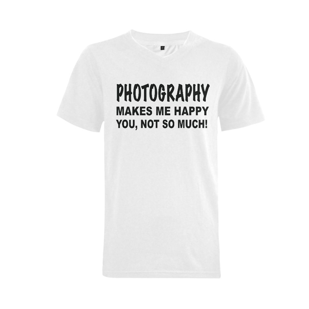 Photography makes me happy Men's V-Neck T-shirt  Big Size(USA Size) (Model T10)