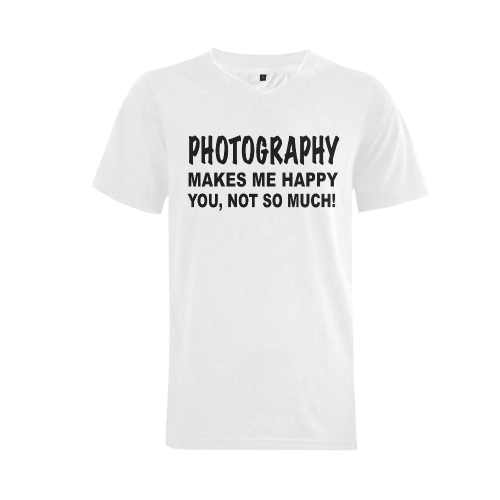 Photography makes me happy Men's V-Neck T-shirt  Big Size(USA Size) (Model T10)