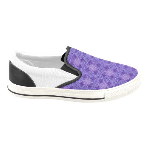 FLOWER OF LIFE stamp pattern purple violet Men's Unusual Slip-on Canvas Shoes (Model 019)