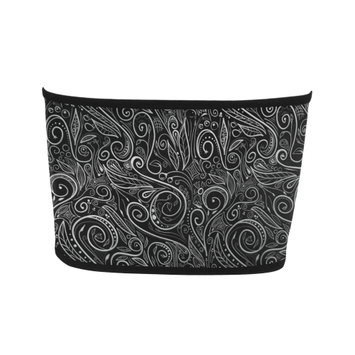 A elegant floral damasks in  silver and black Bandeau Top