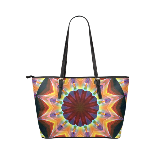 Santa Fe Summer Night, Abstract Warm Romance Leather Tote Bag/Large (Model 1651)