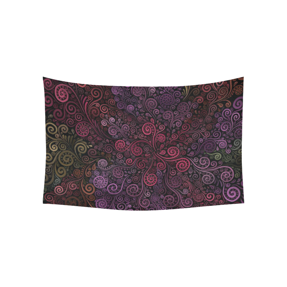 Psychedelic 3D Rose Cotton Linen Wall Tapestry 60"x 40"
