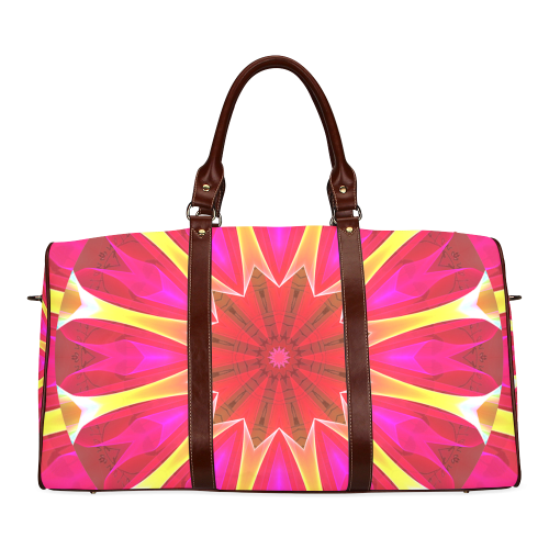 Cherry Daffodil Abstract Modern Pink Flowers Zen Waterproof Travel Bag/Large (Model 1639)