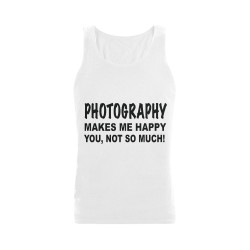 Photography makes me happy Plus-size Men's Shoulder-Free Tank Top (Model T33)