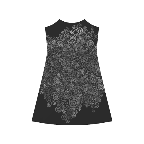 Black and White Rose Alcestis Slip Dress (Model D05)