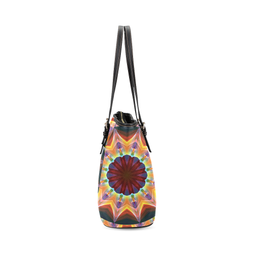 Santa Fe Summer Night, Abstract Warm Romance Leather Tote Bag/Small (Model 1640)