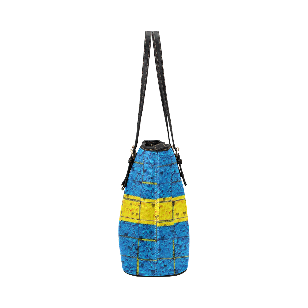 Sweden Pattern by Nico Bielow Leather Tote Bag/Large (Model 1651)