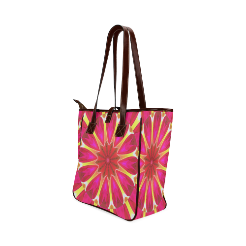 Cherry Daffodil Abstract Modern Pink Flowers Zen Classic Tote Bag (Model 1644)