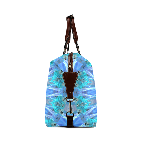 Sapphire Ice Flame, Cyan Blue Crystal Wheel Classic Travel Bag (Model 1643)