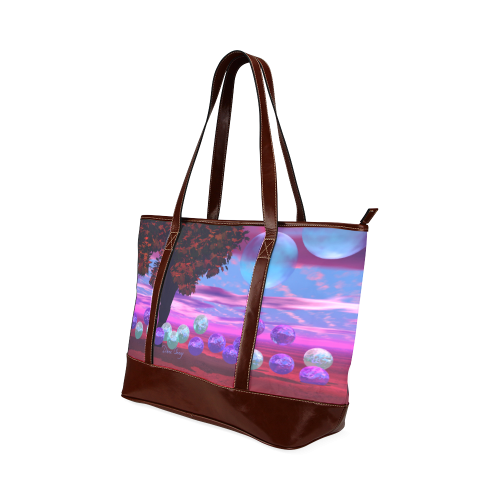 Bubble Garden, Abstract Rose  Azure Wisdom Tote Handbag (Model 1642)