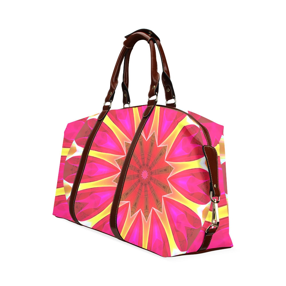 Cherry Daffodil Abstract Modern Pink Flowers Zen Classic Travel Bag (Model 1643)