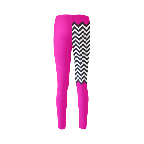 HIPSTER zigzag chevron pattern black & white Cassandra Women's Leggings (Model L01)