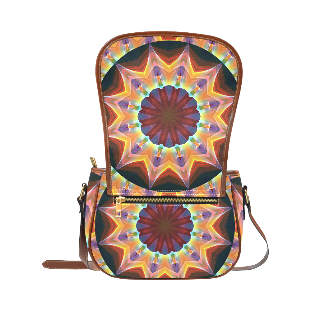 Santa Fe Summer Night, Abstract Warm Romance Saddle Bag/Large (Model 1649)