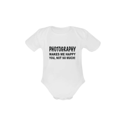 Photography makes me happy Baby Powder Organic Short Sleeve One Piece (Model T28)