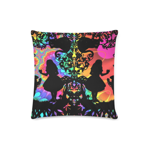 multi colored sillhouette of a fairytale Custom Zippered Pillow Case 16"x16" (one side)