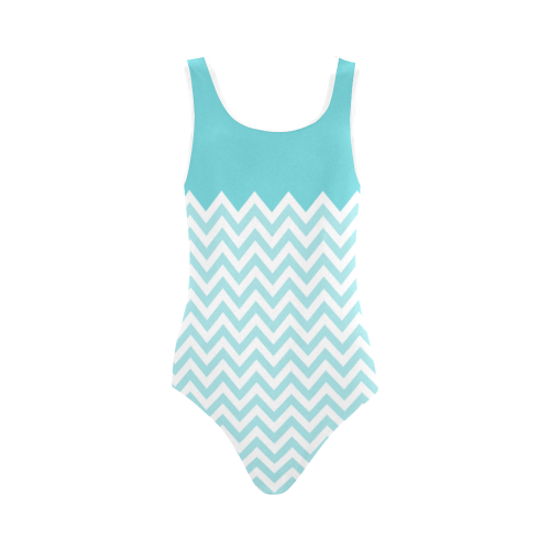 HIPSTER zigzag chevron pattern white Vest One Piece Swimsuit (Model S04)