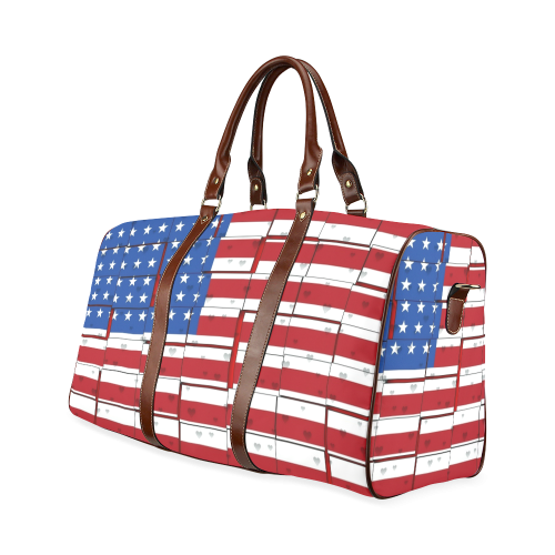 USA Pattern by Nico Bielow Waterproof Travel Bag/Small (Model 1639)