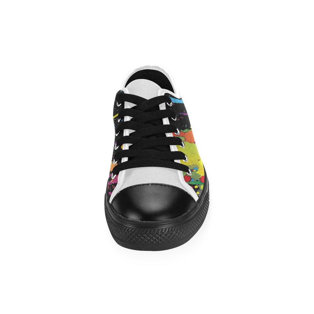 Crazy multicolored running SPLASHES Men's Classic Canvas Shoes (Model 018)