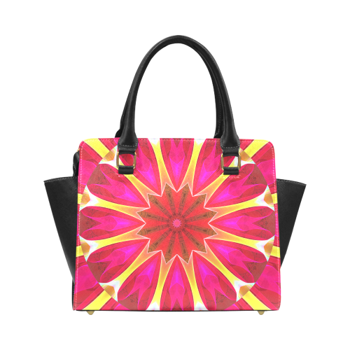 Cherry Daffodil Abstract Modern Pink Flowers Zen Classic Shoulder Handbag (Model 1653)