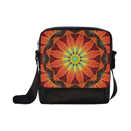 Radiance and Light, Orange Brown Awakening Crossbody Nylon Bags (Model 1633)