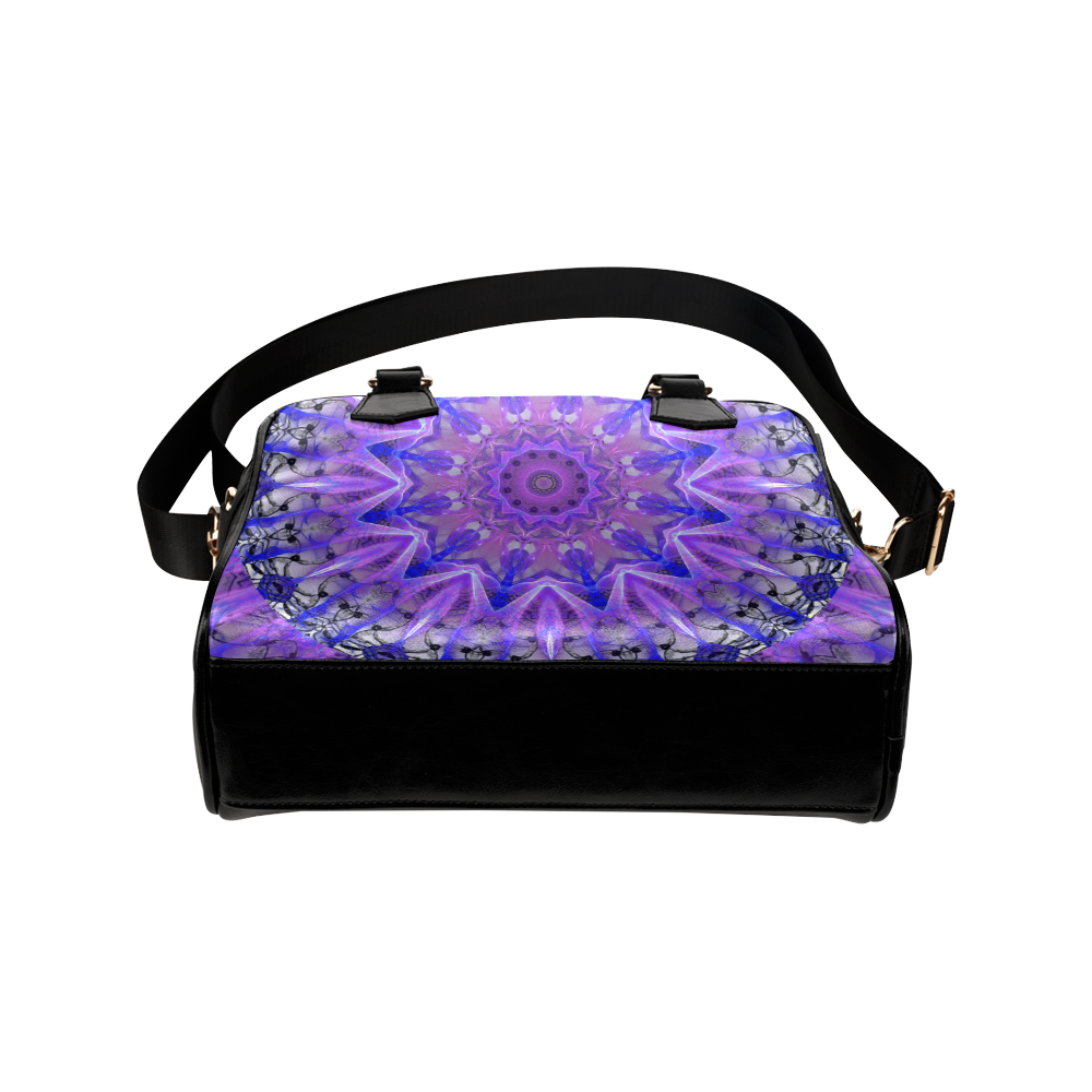 Abstract Plum Ice Crystal Palace Lattice Lace Shoulder Handbag (Model 1634)