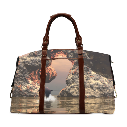 Dolphin in the sunset Classic Travel Bag (Model 1643)