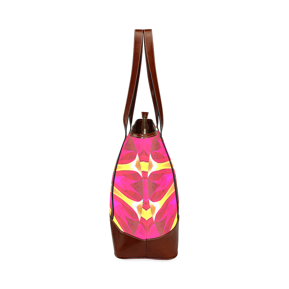 Cherry Daffodil Abstract Modern Pink Flowers Zen Tote Handbag (Model 1642)