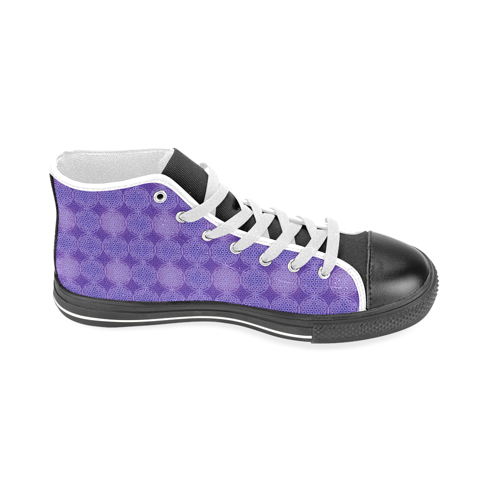 FLOWER OF LIFE stamp pattern purple violet Men’s Classic High Top Canvas Shoes (Model 017)