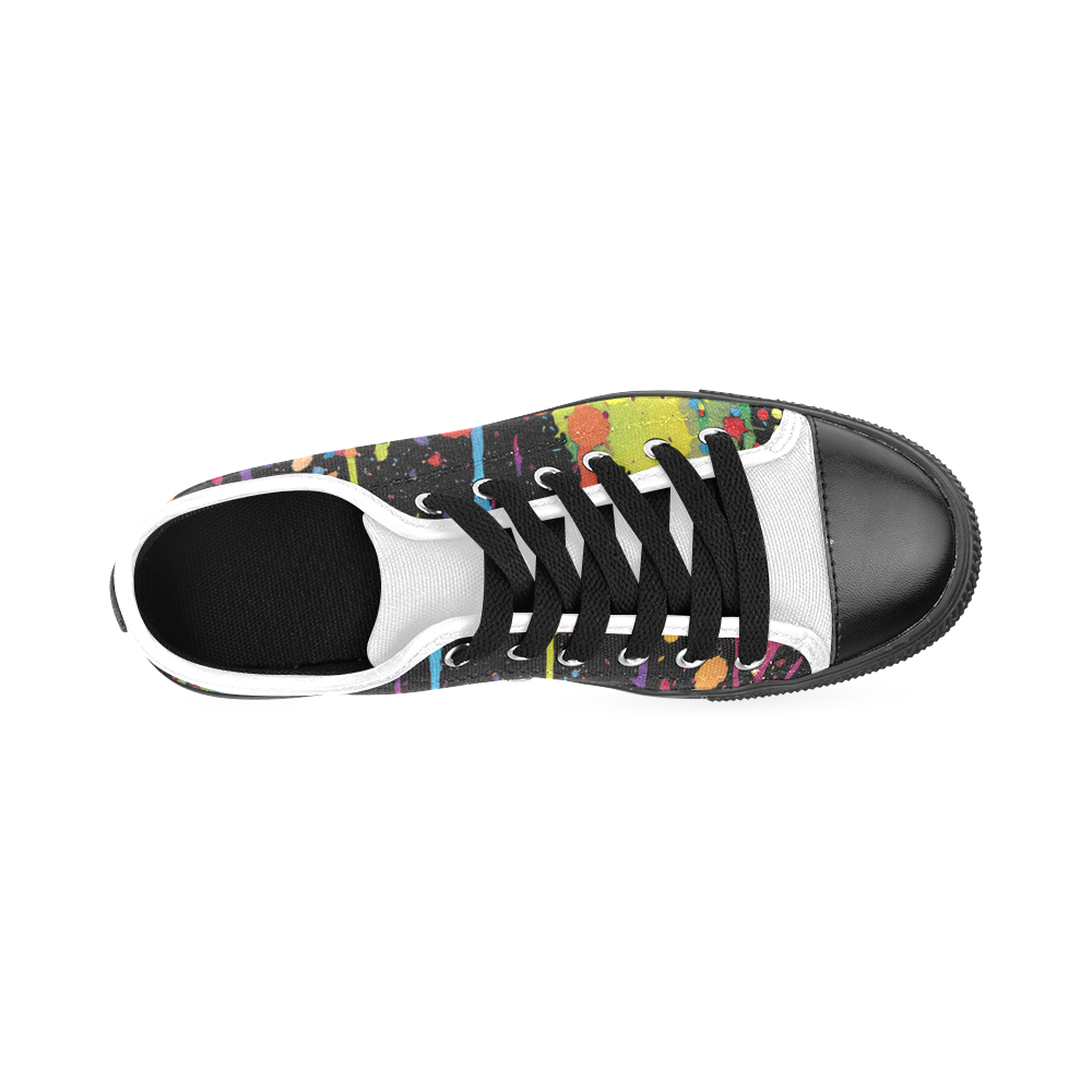 Crazy multicolored running SPLASHES Men's Classic Canvas Shoes (Model 018)