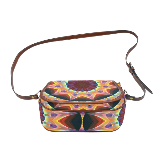 Santa Fe Summer Night, Abstract Warm Romance Saddle Bag/Large (Model 1649)